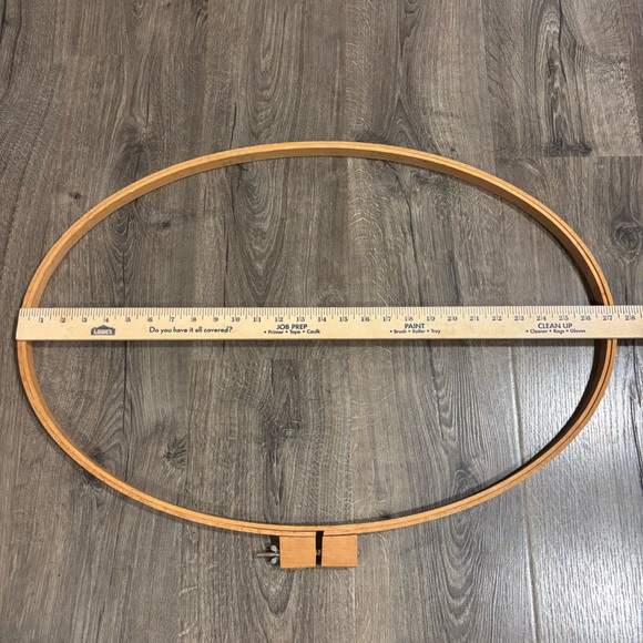 Vintage Embroidery Hoops Wooden Oval -Set Of 2-Large Oval 27”- Med Oval 20” - Picture 9 of 10
